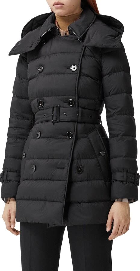 Burberry Ashwick Double Breasted Quilted Down Coat with